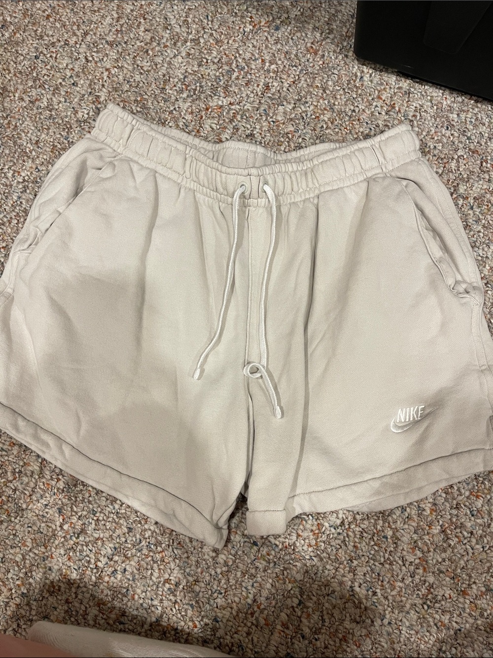 Nike Women's Cream Drawstring Athletic Shorts